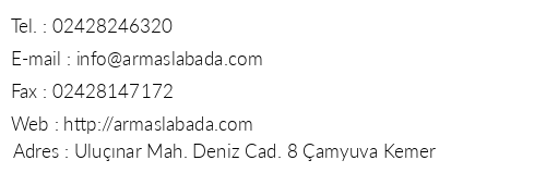 Armas Labada telefon numaralar, faks, e-mail, posta adresi ve iletiim bilgileri